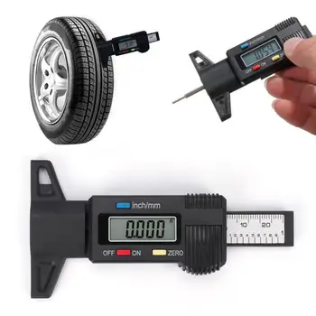 

Portable LCD Display Digital Depth Gauge Tyre Tread Brake Pad Shoe Auto Parts Tread Monitor 0-25.4mm Measurer