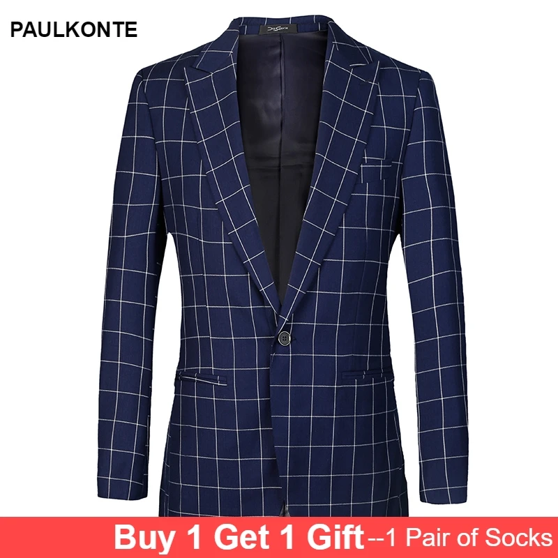 2019 Men'S Plaid Suit Jacket High Quality Business Casual Fashion Trend Simple Wild Self-Cultivation Men'S Single West 2019 Men'S Plaid Suit Jacket High Quality Business Casual Fashion Trend Simple Wild Self-Cultivation Men'S Single West