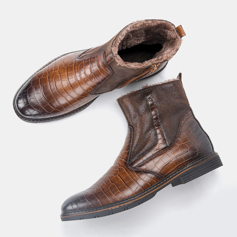 mens warm slip on boots