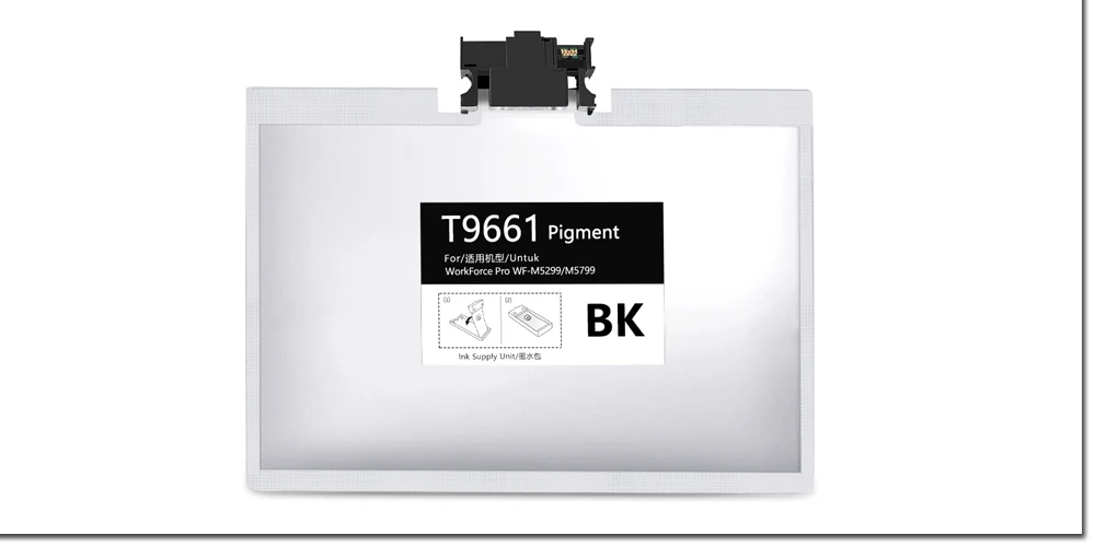 pigmento tinta para europa máquina para epson força de trabalho pro wf saco de tinta de impressora com chip de tinta pigmento