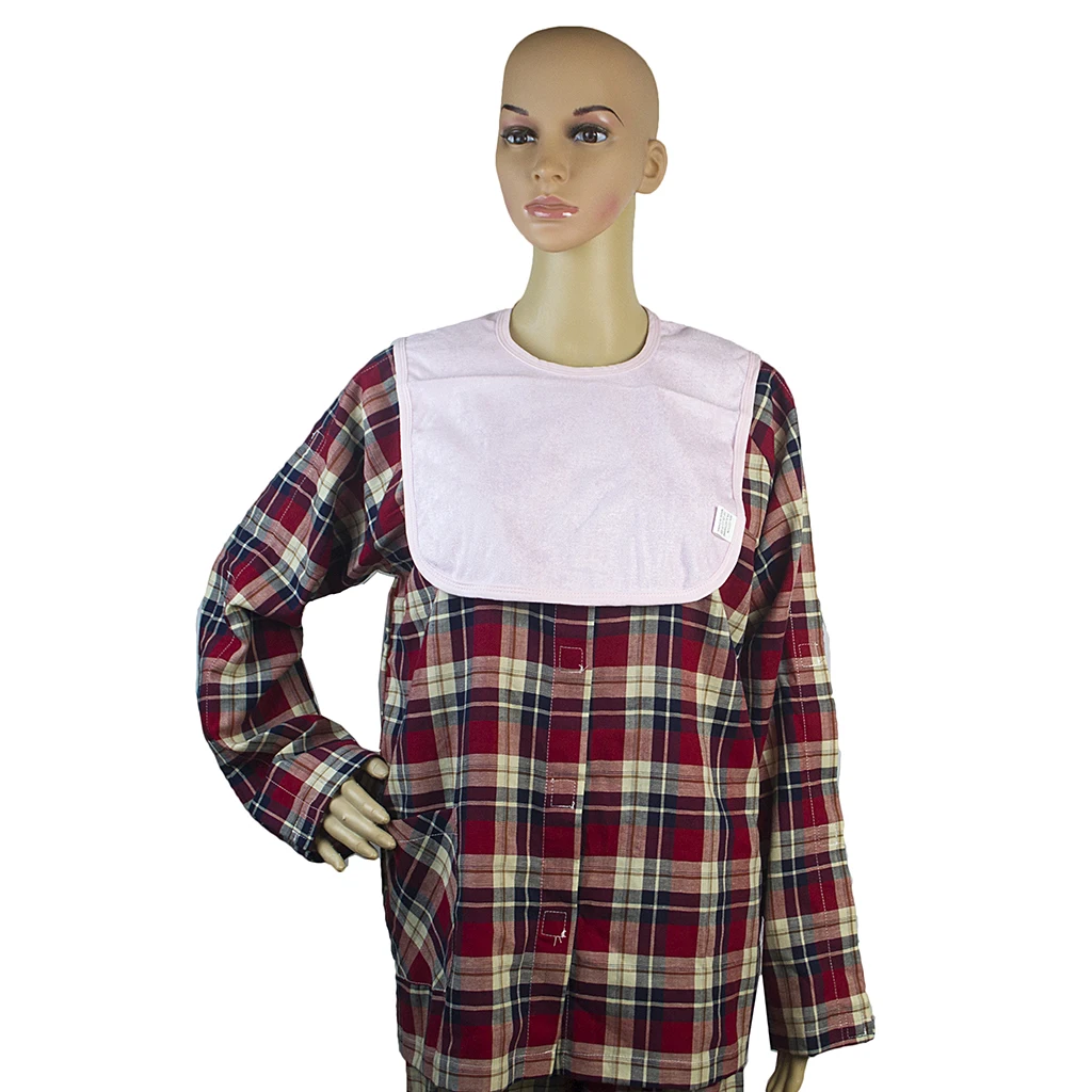 Pack Of 2pcs Reusable Waterproof Adult Bibs(Pink & Blue), Washable Large Mealtime Protector,  Bamboo Fiber Dining Bibs