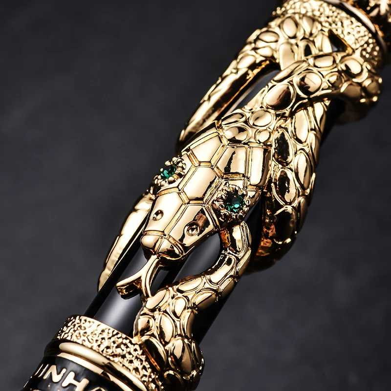 Jinhao 금속 뱀 롤러 볼펜, 사무용품, 고급 잉크 펜, Iraurita Cobra 3D 패턴 선물