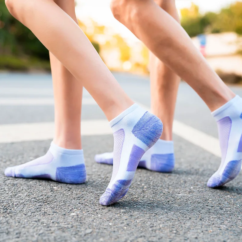 Sport Socks Women Men Outdoor Athletic Running Training Marathon Short Sock Cotton Cushion Breathable Fitness Ankle Low Cut Sock