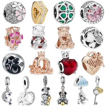 

Octbyna Fashion Cartoon Charms Beads Pendant Fits Pandora Bracelets&Necklace For Women DIY Lovers Jewelry Making Dropshipping