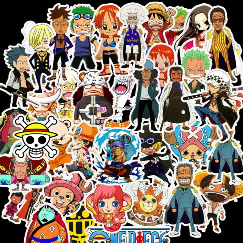 50Pcs/Lot Stickers Muraux Stickers Pack Sticker Flakes Stickers Scrapbooking One Piece Monkey D. Luffy Stationery Sticker TZ071G