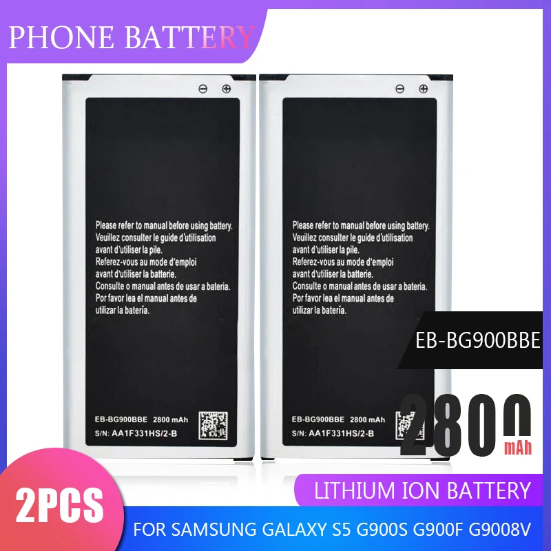 2 шт. 2800 мА/ч EB-BG900BBE батареи для Samsung Galaxy S5 G900 G900S G900I G900F G900H G900M G9008V 9006 в Замена