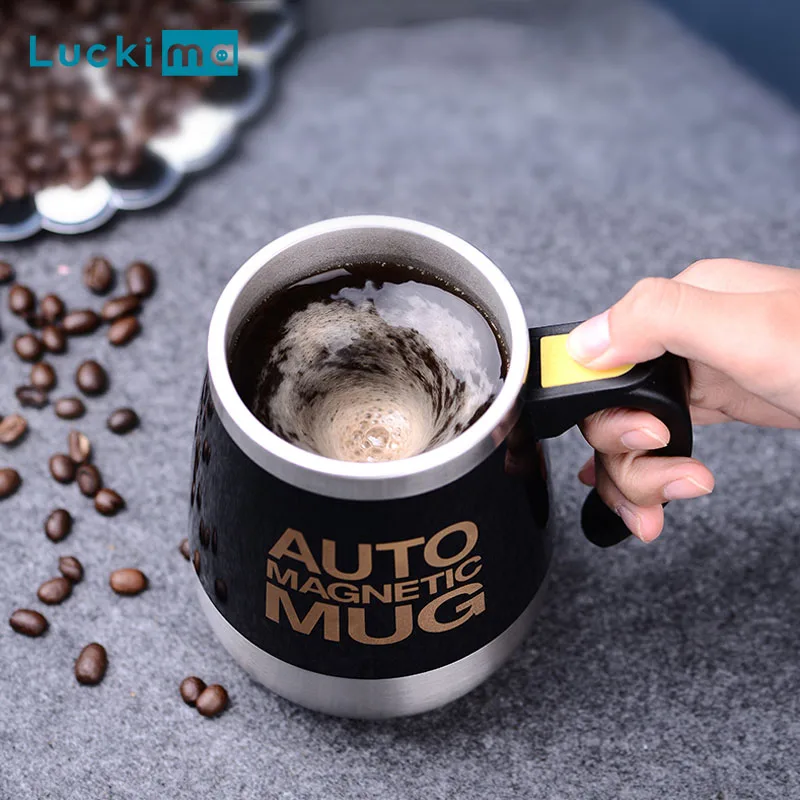 Taza magnética auto agitadora automática, mezclador de leche y café de acero inoxidable 304, creativa, taza batidora inteligente térmica