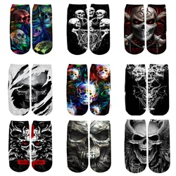 Crazy Skull With Angel Wings/Cross With Satanic Socks 3d Printed Men For Women Funny socks fashion summer spring ankle Socks
