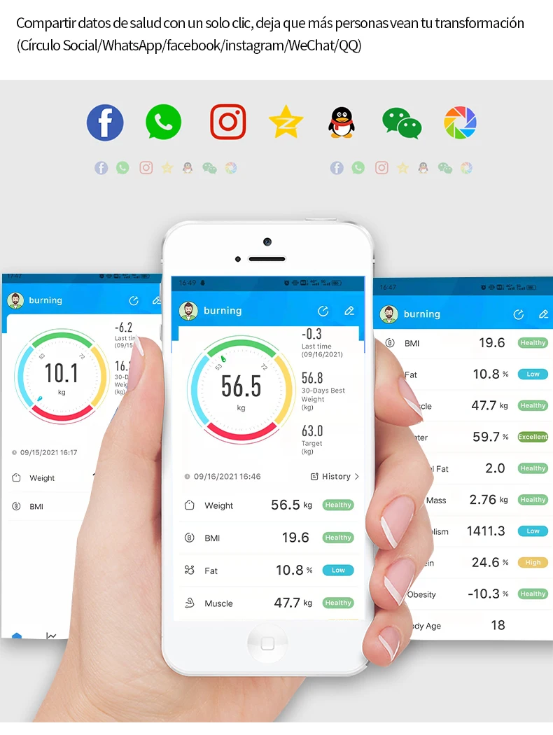 Smart Body Fat Scales Electron Bathroom floor Scale Bluetooth Precision With Wirless-Compatible Balance BMI Composition Analyzer