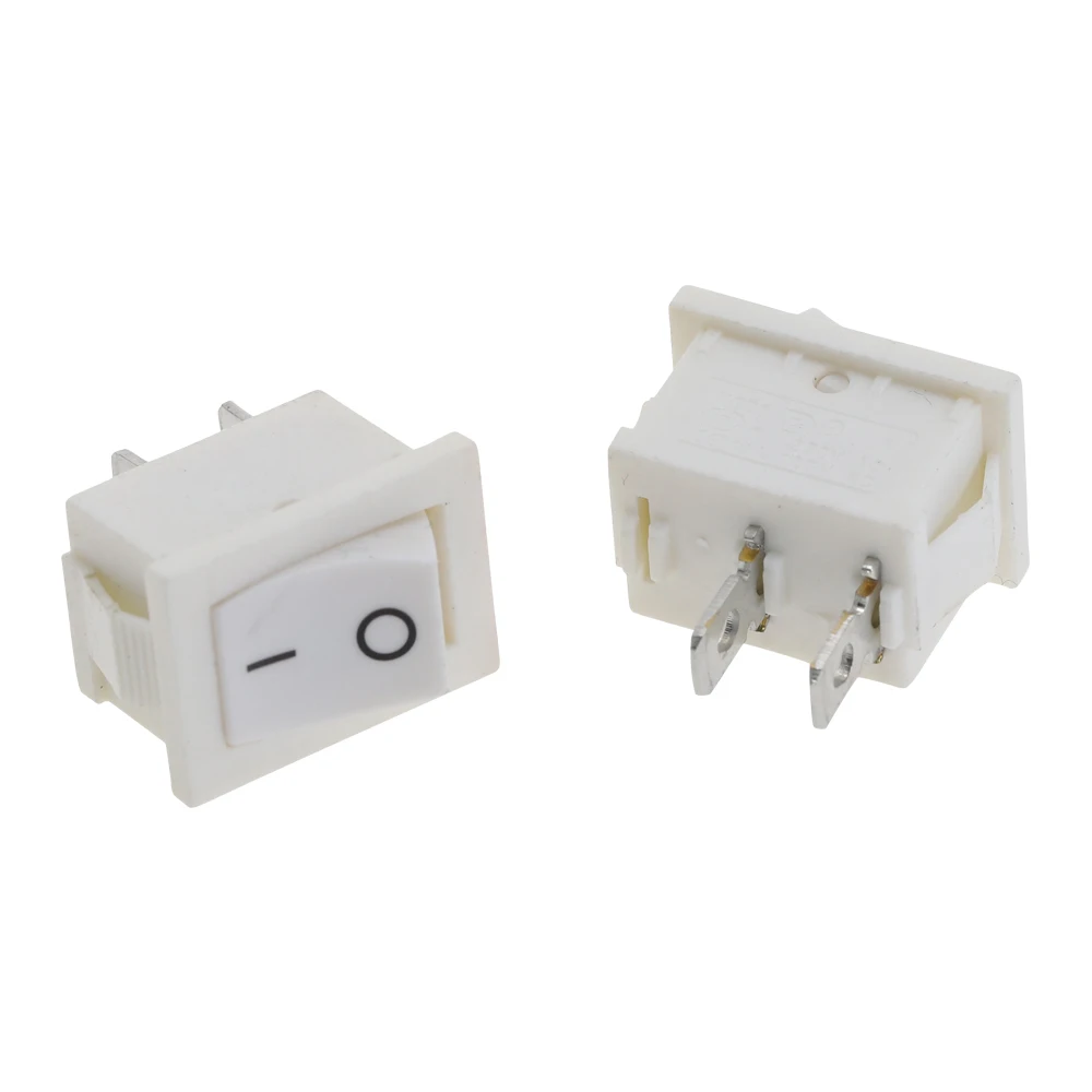 2 шт. KCD1 кнопочный переключатель SPST 2pin ВКЛ./ВЫКЛ. 6A/250В 10А/125В оснастка питания белый