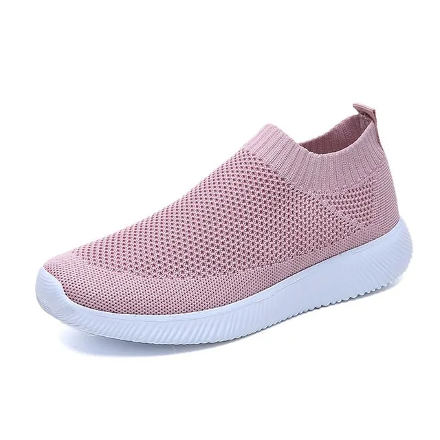 465 Pink Обувь; женские кроссовки; удобная дышащая обувь без застежки с трикотажной сеткой; zapatos de mujer; женская обувь; прогулочная обувь; tenis feminino - Цвет: 465 Pink
