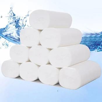 

Wood Roll Paper 10 Rolls Toilet Paper Household Hotel Coreless Printing Toilet Paper Kitchen Home Disposable Practical Paper