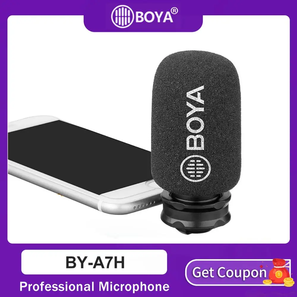 BOYA By-A7H микрофон 3,5 мм разъем Микрофон для телефона Цифровой Стерео конденсаторный Мобильный Телефон Запись микрофон порт Запись интервью F