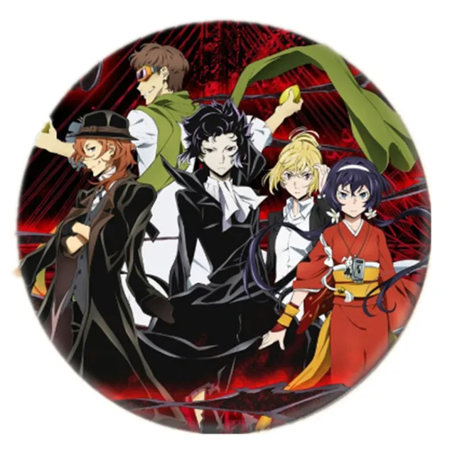 Free Shipping Anime Pin Bungo Stray Dogs Figure Cosplay Badge Backpack Icon Button Cartoon Brooch Accessories Gifts 3