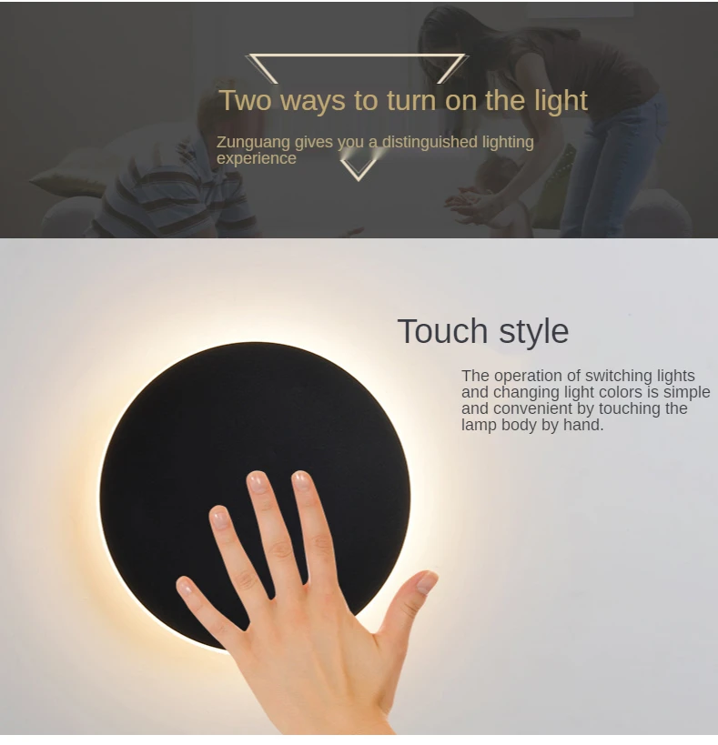 Round Interior Wall light Bedside lamps Aisle Sconce With Touch Switch AC85-265V lamp For Bedroom Home led lighting Ceiling lamp wall sconces for living room