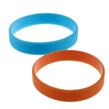 2 шт модный силиконовый резиновый эластичный браслет на запястье Браслет-манжета, оранжевый и небесно-голубой