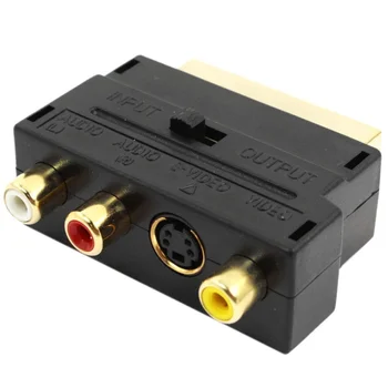 

20 Pin Male to Female Pin 3 RCA AV + S-Video Adapter - Black