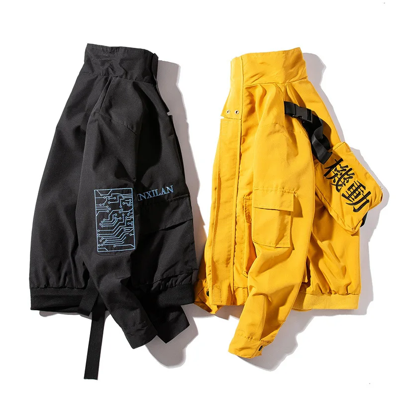 E-BAIHUI Hip Hop Jacket Patchwork Zipper Multi Pockets Jacket Satchel Harajuku HongKong Style Streetwear Vintage Track Jacket P7 E-BAIHUI Hip Hop Jacket Patchwork Zipper Multi Pockets Jacket Satchel Harajuku HongKong Style Streetwear Vintage Track Jacket P7
