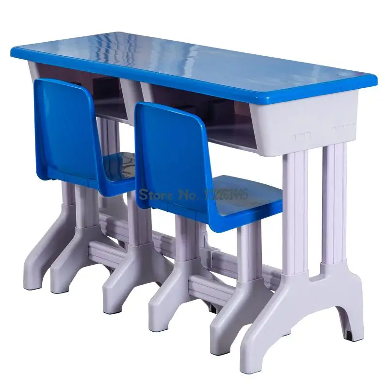 Factory direct sales, young children, double plastic steel tables and