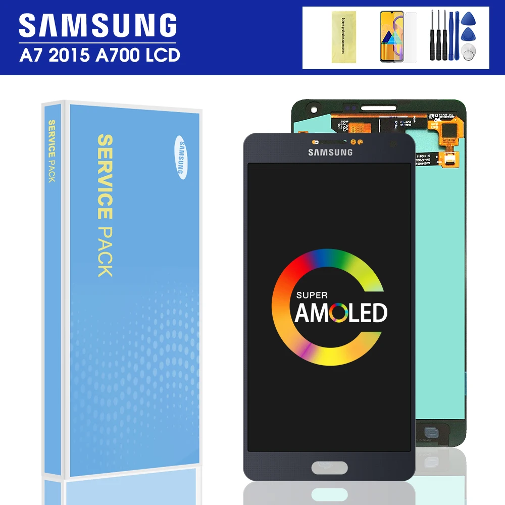 ЖК дисплей Super AMOLED 5 дюйма для SAMSUNG Galaxy A7 2015 A700 A700F A700H A700S с сенсорным экраном и