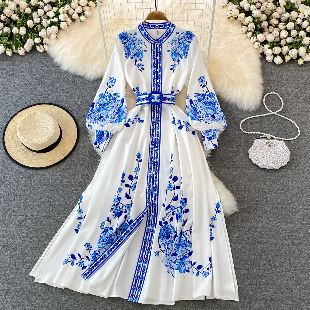 Merchall-Retro-Palace-Style-Long-Maxi-Dress-Femme-Stand-Collar-Lantern ...