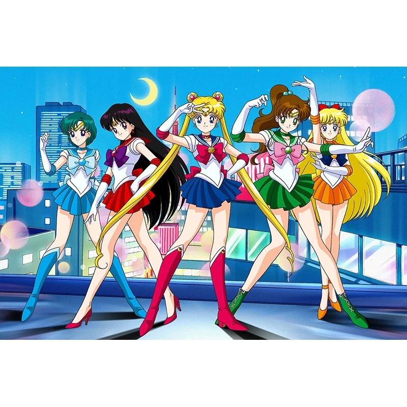 IGBSGFN Sailor Moon 1000 Piece Puzzles Wooden DIY Assembly Jigsaw Puzzle for All Ages 