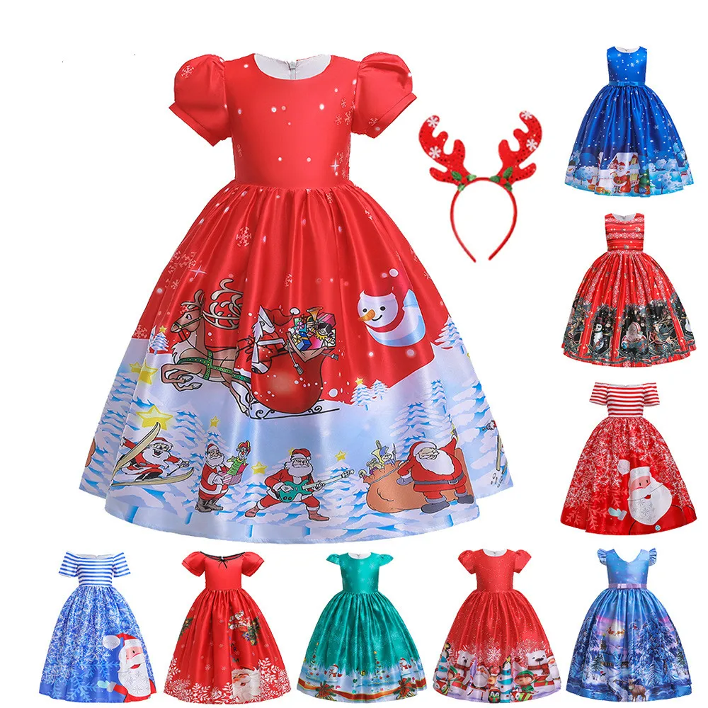 Рождественские платья для девочек; платья без рукавов с героями мультфильмов; коллекция года; костюм для девочек-подростков; Детские вечерние платья для девочек; одежда на Рождество
