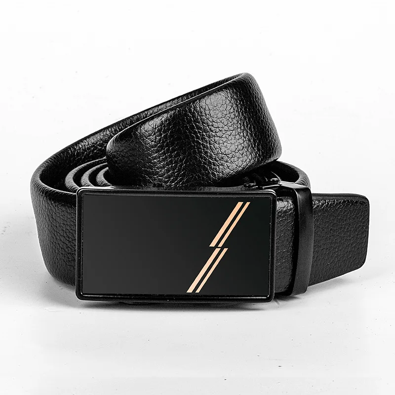 

Men High Quality Automatic Buckle Belt Alloy Buckle Durable Artificial Leather Business Fashion Jeans Belt