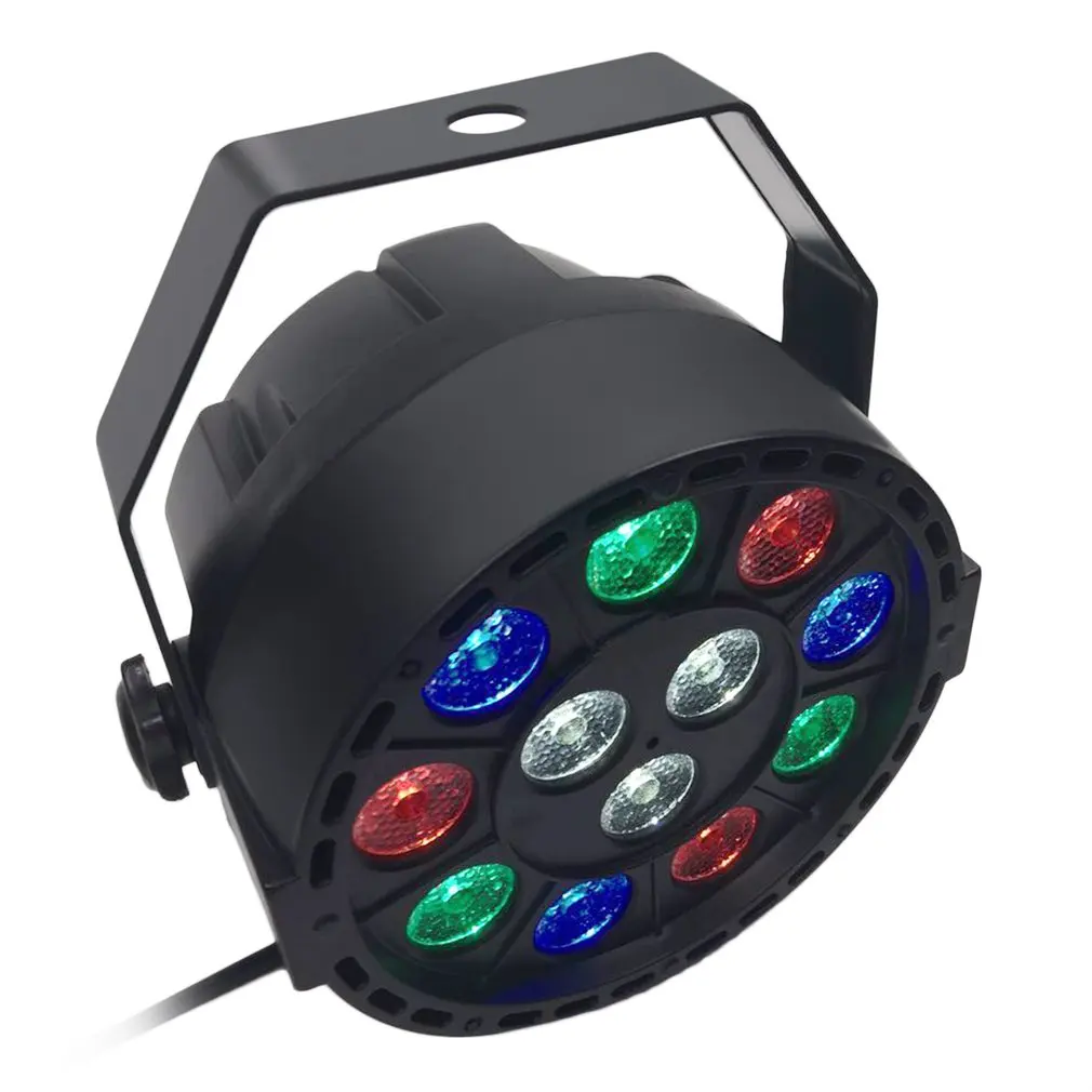 

ICOCO 12*1W LED Flat Plastic RGB LED Stage Light 4 Control Model Lighting for Party Bar KTV Flash Deal Sale for US/EU/AU/UK Plug