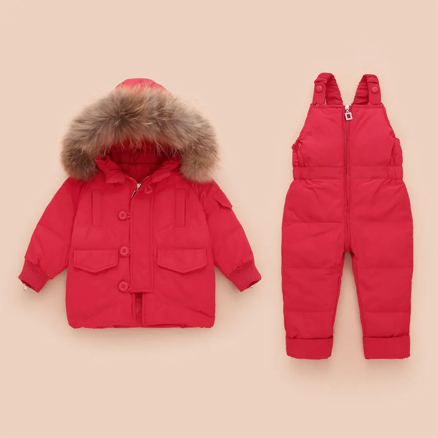 

Kawa Feather down Jacket Set Infant Young Children Winter Thick Set Short BOY'S GIRL'S down Coat