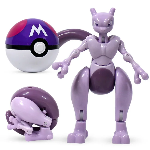 Genuine Pokemon Toy Set Toy Pocket Monster Pikachu Charmander  Mewtwo Lunala Scroll Action Figure Anime Model Children's Toys Mewtwo