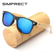 SIMPRECT бамбуковые деревянные солнцезащитные очки для женщин/мужчин зеркальные Ретро Квадратные Солнцезащитные очки винтажные брендовые дизайнерские солнцезащитные очки для мужчин UV400