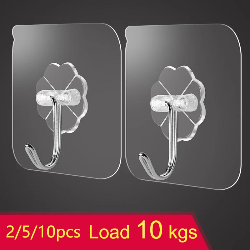 

10/5/2Pcs Transparent Strong Suction Hooks 6x6cm Wall Sucker for Kitchen Bathroom Hanger Key Holder Storage Hangers Cup Sucker