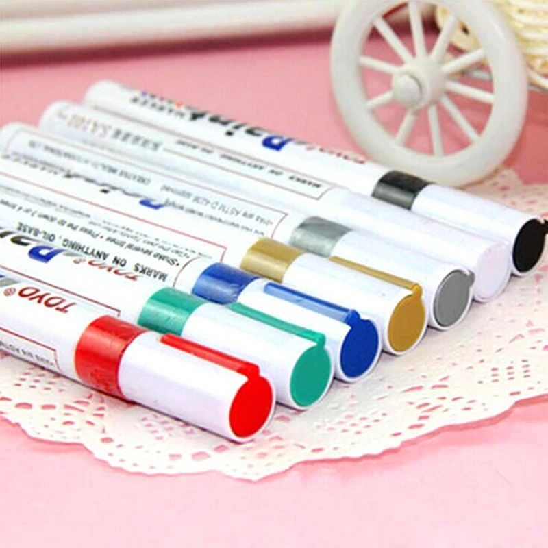 Tyre Permanent Paint Pen 11 Colors Tire Metal Outdoor Marking Ink Marker Waterproof Oil Pen