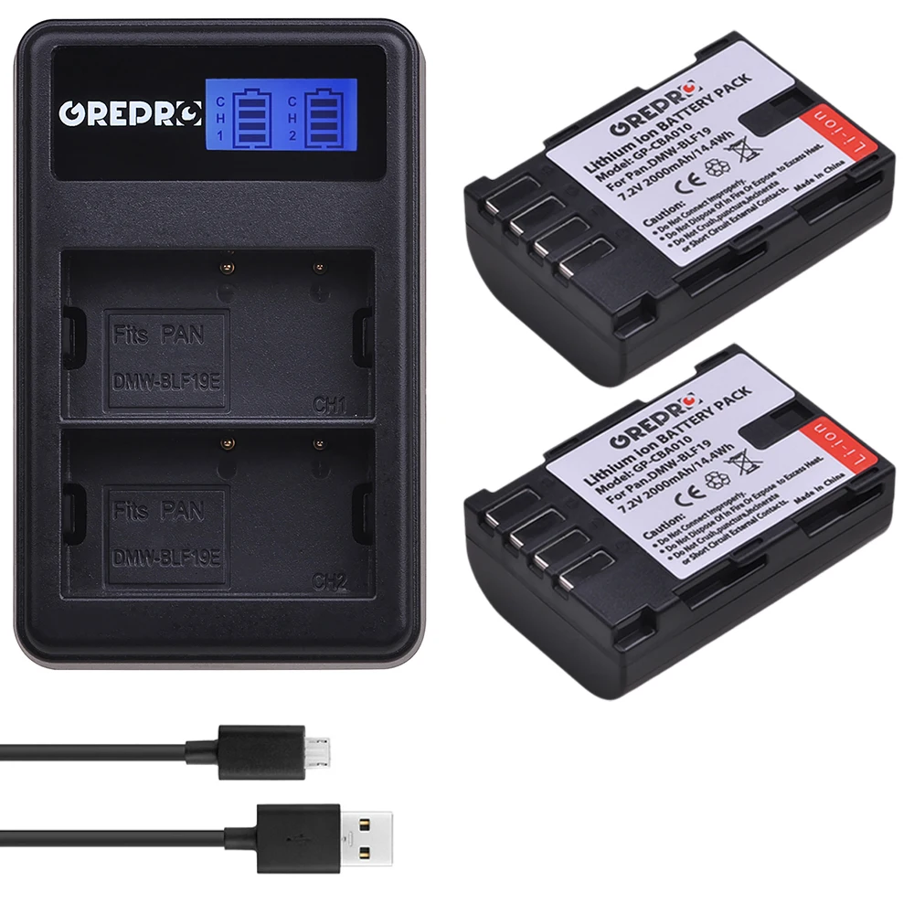 2B with charger DMW-BLF19E DMW-BLF19 DMW-BLF19PP Камера Батарея akku емкостью+ ЖК-дисплей USB Dual Зарядное устройство для цифрового фотоаппарата Panasonic Lumix GH3 GH4 GH5 - Цвет: 2B with charger