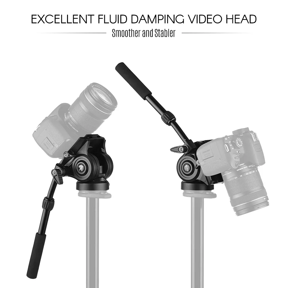Andoer VH05 Camera Camcorder Tripod Head Fluid Drag Pan/Tilt Head w/Quick Release Plate for Canon Nikon Sony A7 Panoramic