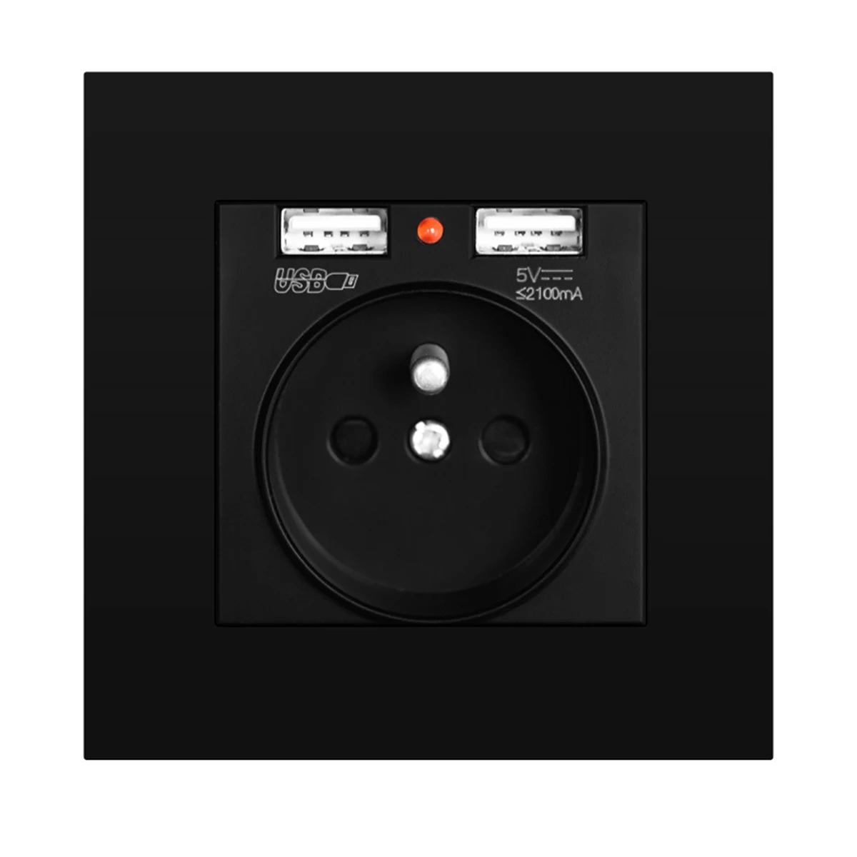 

SOONHUA DE Plug Wall Socket 250V 16A DE Wall Socket Flush-Mounted Schuko Sockets With Dual USB Charging Port Dropshipping