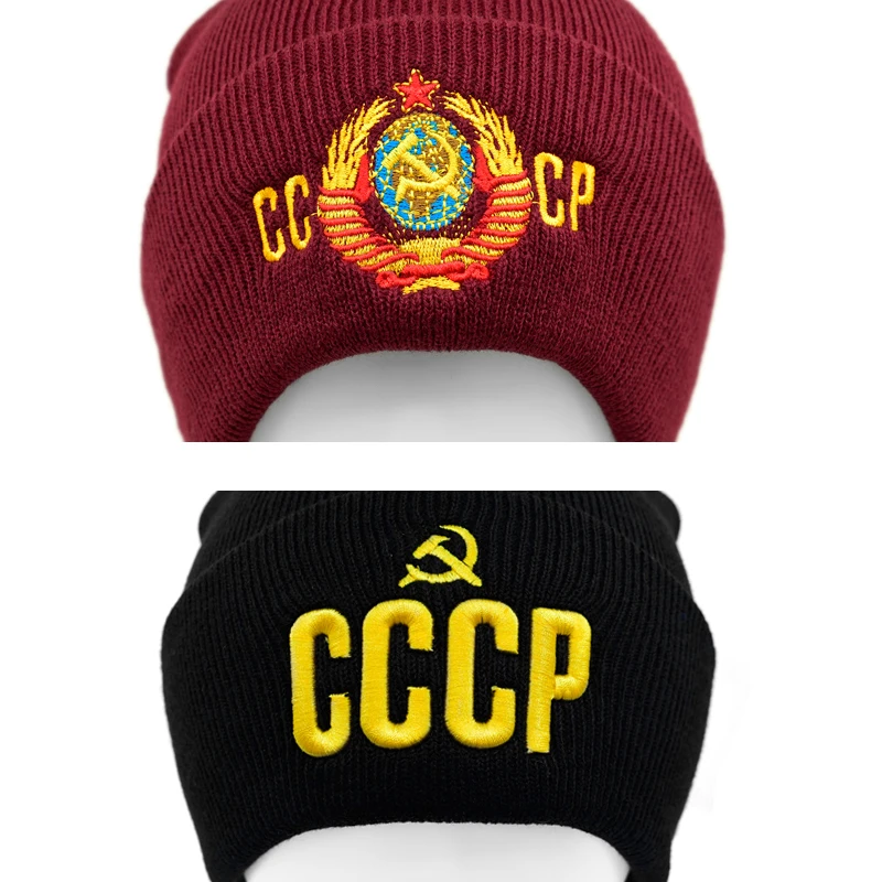 Men Women Winter Hat Knit Beanie CLIMATE CCCP Russia Soviet Union Communist Party knitted hat,knitted cap,knitted beanie,cotton beanie,skullies beanies,fashion beanies,winter hat,embroidered beanies