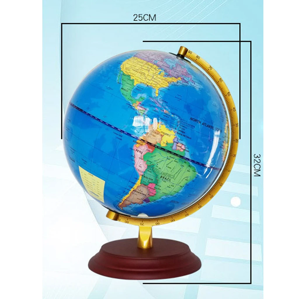 Blue Geography World Globe with Scale Stand Home/ School/ Office Desk Toy