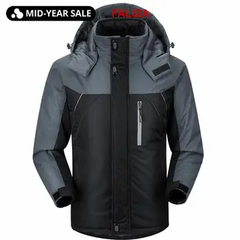 

FALIZA Men's Winter Jackets Thicken Patchwork Outwear Coats Male Hooded Parkas Thermal Warm waterproof windproof chaquetas SMMYO