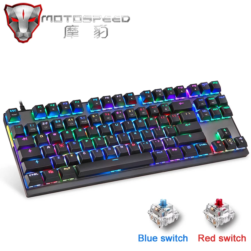 

English/Russian Gaming RGB Mechanical Keyboard LED Backlight USB Wired 87 Keys Laser ergonomic keyboard For PC computer gamer