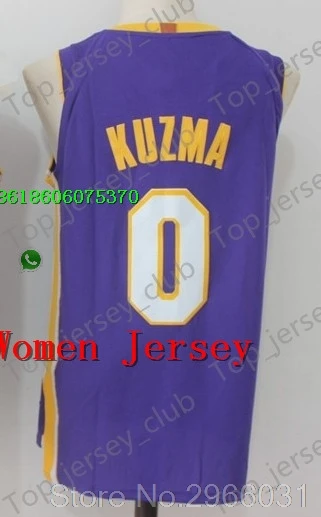 А+++ качество для взрослых женщин#23 Леброн Джеймс 2 Lonzo Ball 0 Kyle Kuzma 14 Брэндон Инграм Джерси Лос-Анжелес - Цвет: for Women