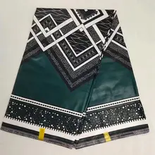 Зеленая африканская ткань с принтом Анкара африканская ткань ткань Африканский вощеная ткань с принтом для платьев Анкара ткань NAW-44