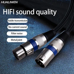 HUALIWEN XLR Cable Male To Female M/F 3Pin OFC Audio Cable Foil+Braided Shielded For Microphone Mixer Amplifier