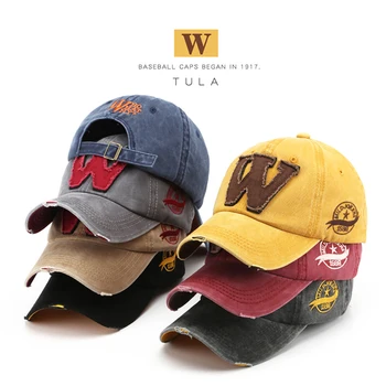 

2020 W letter embroidery splice sunhat casquette Unisex Leisure motion outdoor Baseball cap adjustable Trucker hat