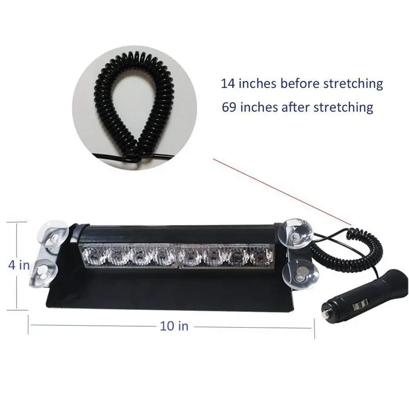 12V 8 Led автомобиль стробоскопа Предупреждение светильник с рисунком «пожарный полиции Светодиодный проблесковый маячок аварийного сигнала светильник s противотуманная фара