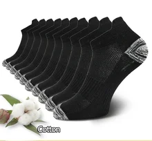 5 Pairs Men Athletic Cotton Socks Mens Ankle Socks Breathable Low Cut Tab With Arch Support Mesh Casual Short Sock