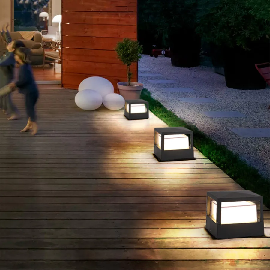 

Square Round LED Garden Lamp COB 10W 12W Lawn Column Light Landscape Courtyard Deck Pillar Light Villa Pathway Fence Lighting