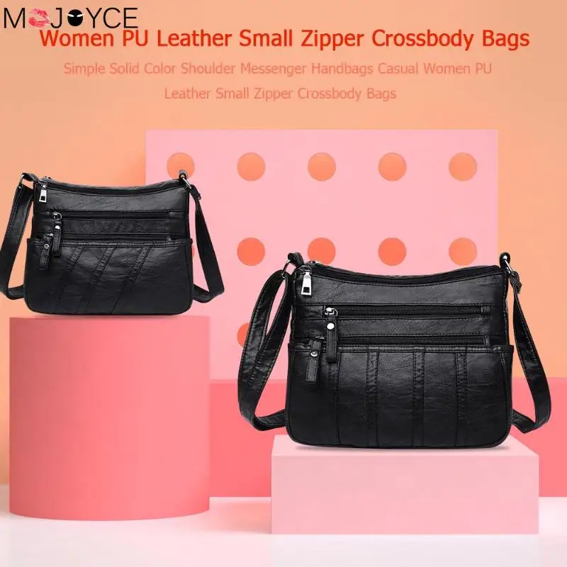 

Women Bags Solid Color Shoulder Handbags New Fashion Women PU Leather Small Zipper Crossbody Bags Handbag sac a main femme
