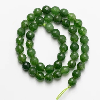

Wholesale Green Faceted Jades Beads Natural Stone Loose Beads for Jewelry Making 8mm Earrings Necklace Bracelet DIY